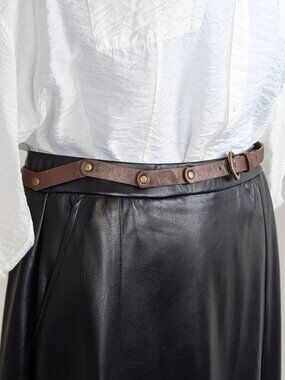 Brown Thin Zig Zag Belt